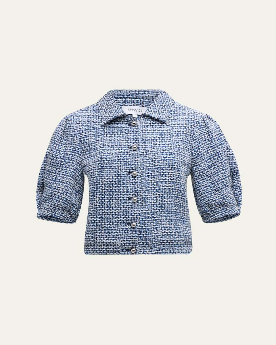 Lucas Puff-Sleeve Tweed Jacket